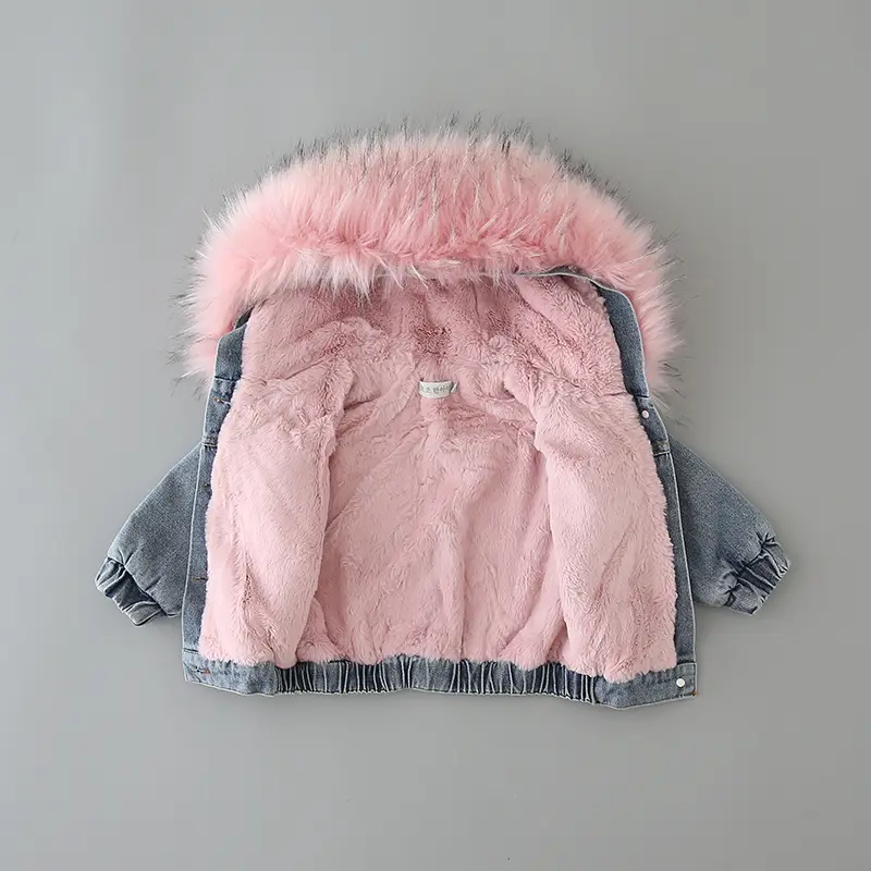 Winter Cashmere Denim Jacket For Children