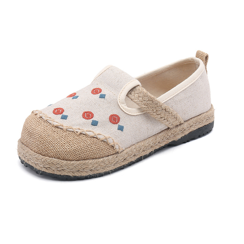 Title 3, New Comfort Round Head Cotton And Linen Shoes B...