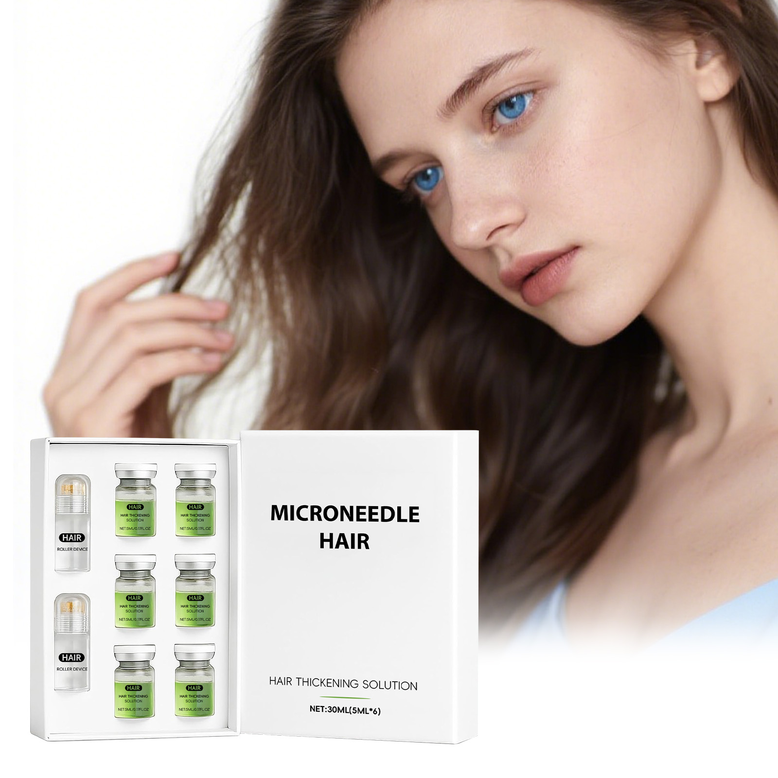 Hair Thickening Derma Roller Serum