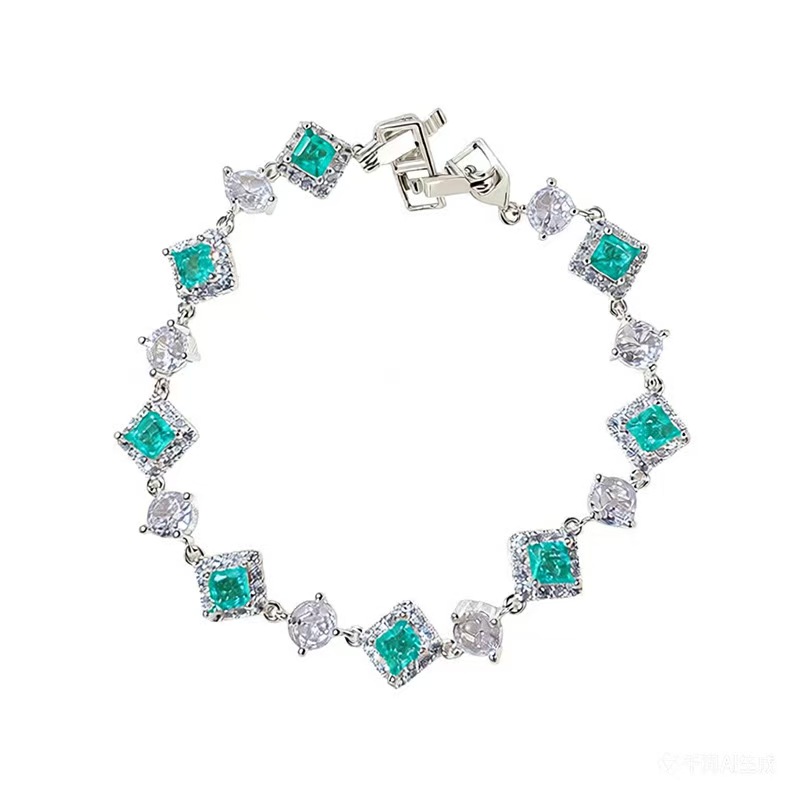 Ins Style Korean Rhombus Zirconia Bracelet Minimalist Ethereal Bangle Chic Fashion Hand Jewelry