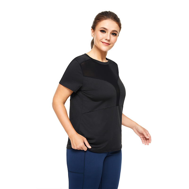 Title 5, Plus Size Sports T-sleeve Women Sexy Mesh Stitc...