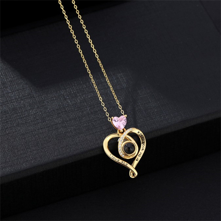 925 Sterling Silver Letter Heart-shaped Necklace For Women