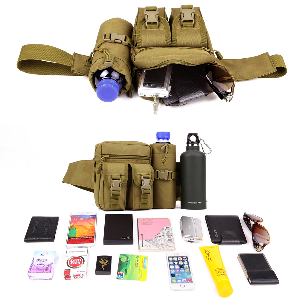 Camping Outdoor Waist Bag Tactical Nylon Waterproof Military Bag With Water Bottle Pockets For Traveling Riding Travel Hiking Climbing — foto 8