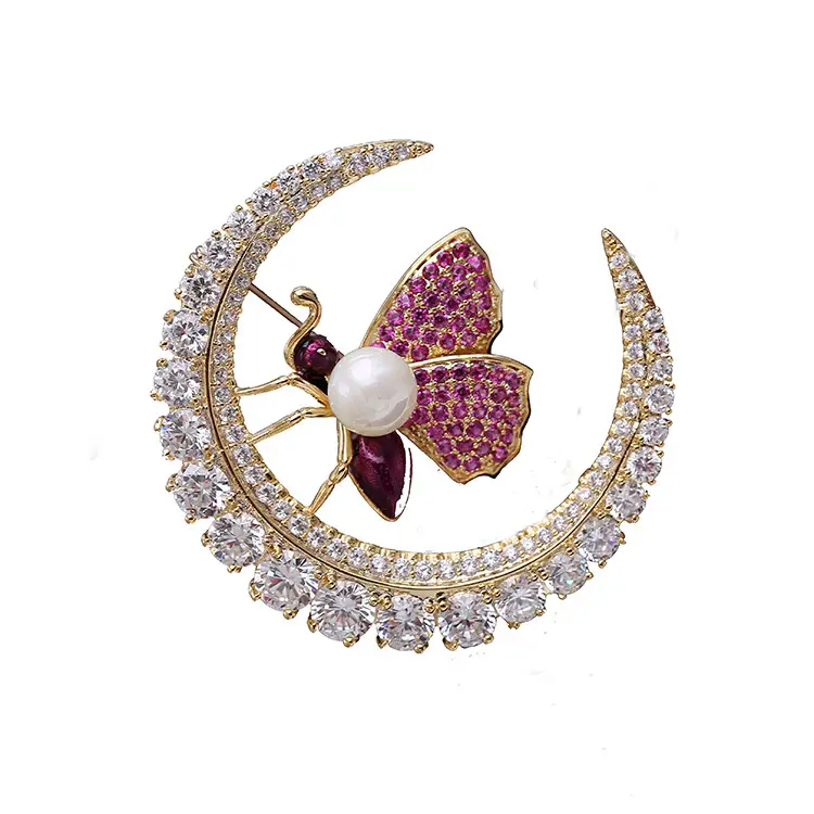 Zircon Little Bee Fashion Brooch