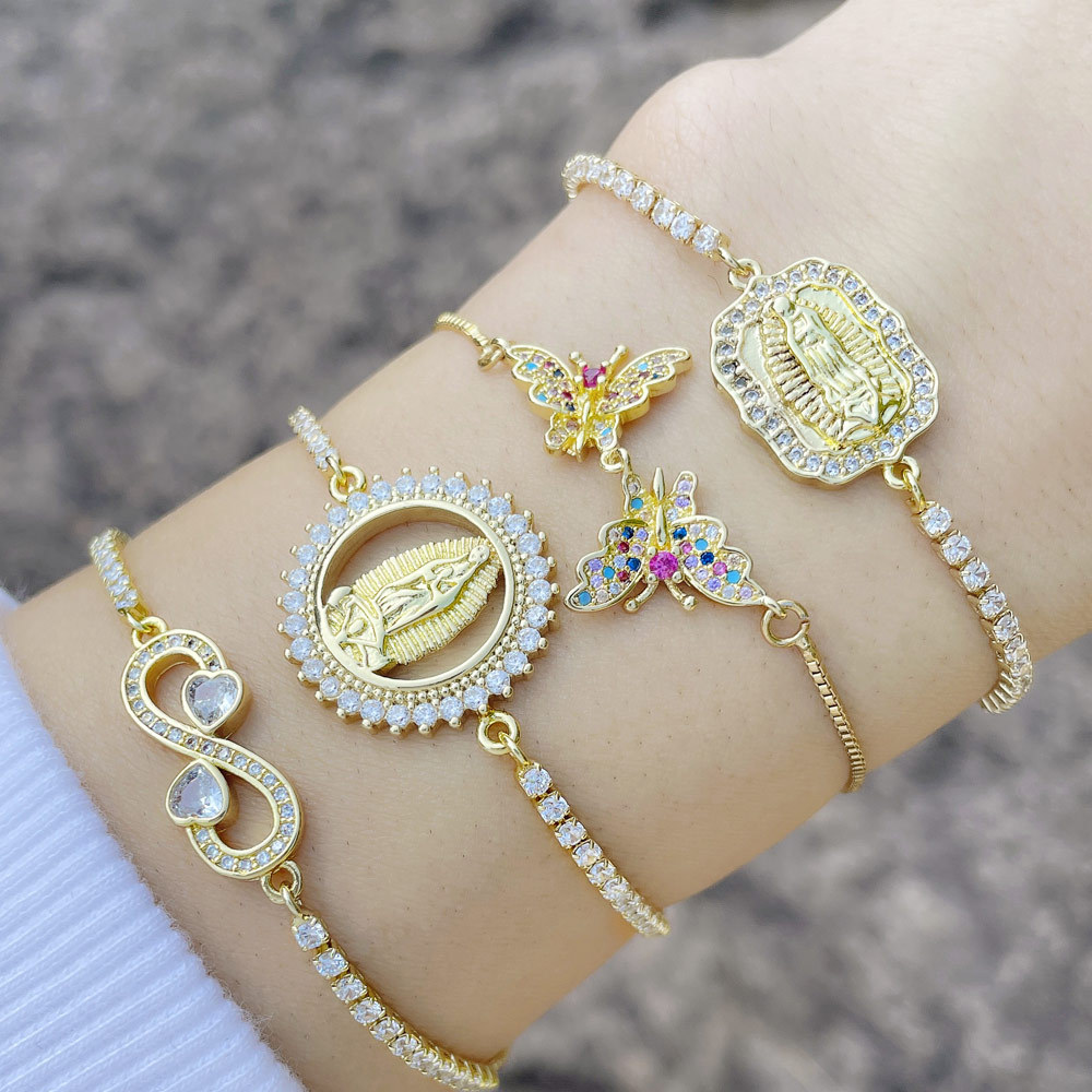Temperament Niche Design Sense Of Diamond-studded Madonna Bracelet