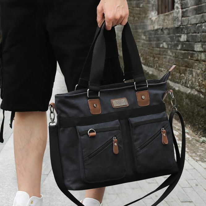 New Men's Handbag Canvas Business Briefcase — foto 4