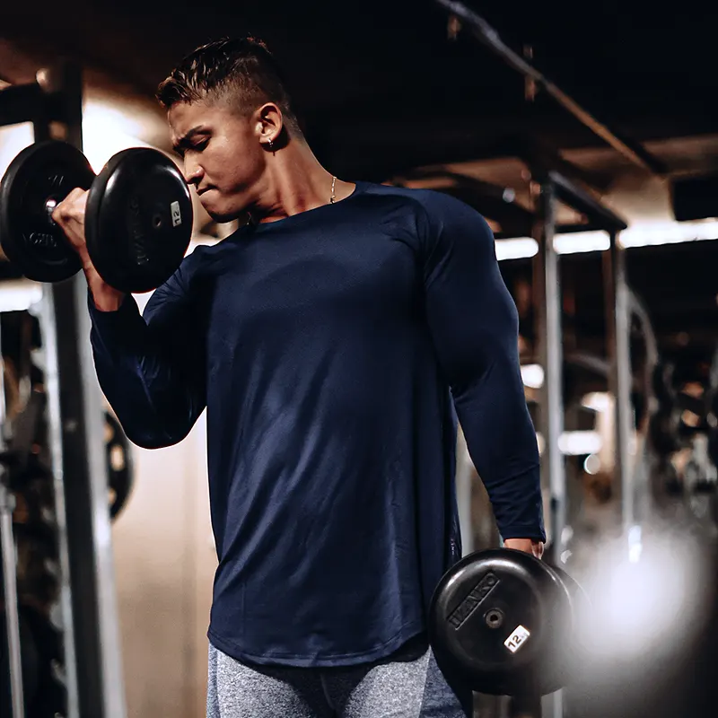 Back Vertical Letter Sports T-shirt Fitness Long
