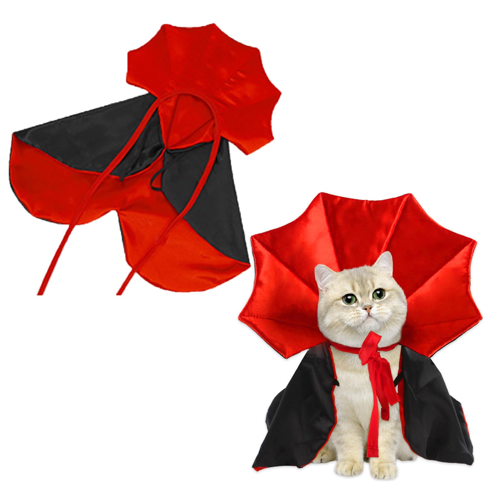 Cat Cape Vampire Cloak Halloween Dog Costume Pet Cosplay Apparel