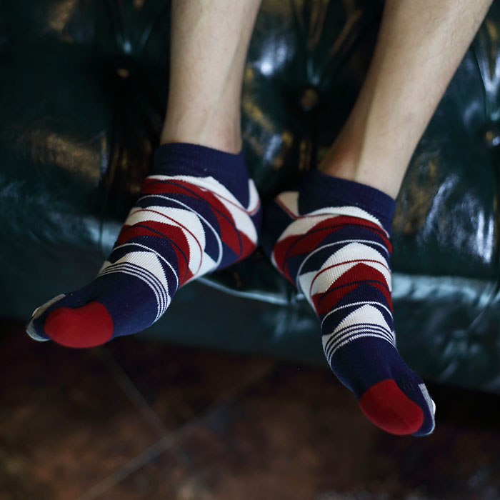 Fashion British Style Five-finger Split-toed Men's Socks Pure Cotton Breathable