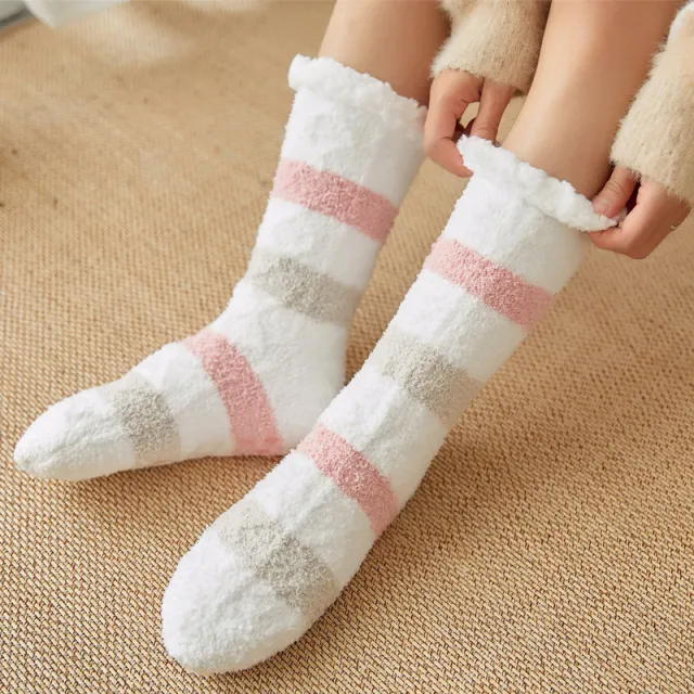 Coral Fleece Floor Socks Adult Wool Socks Postpartum Thicken Autumn And Winter Warmth Coffee - Shop at LoveMi
