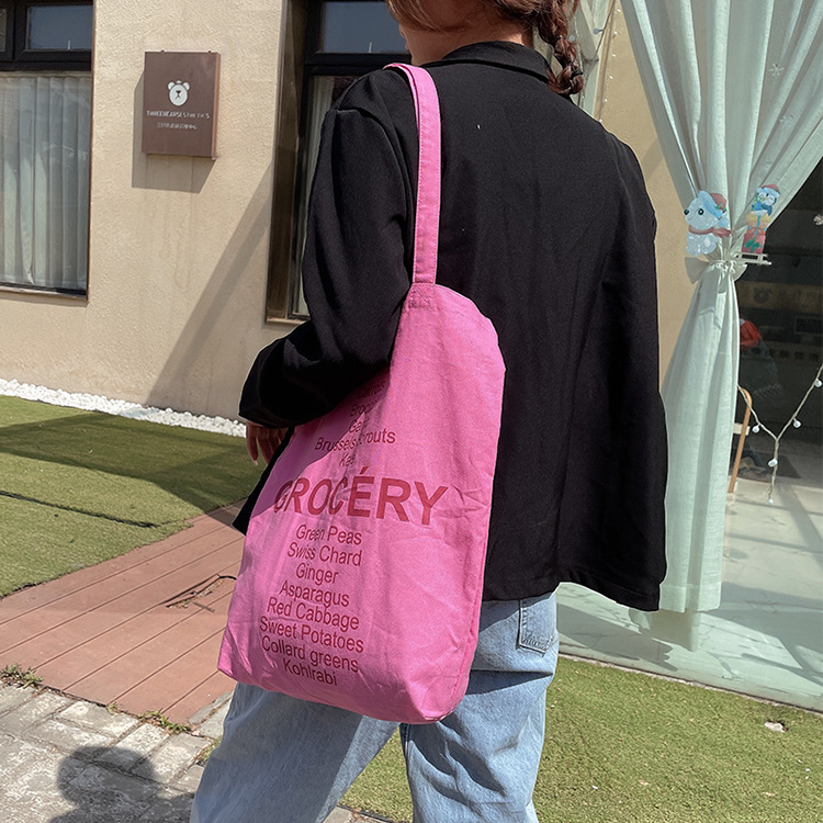 Sweet And Simple English Portable Shoulder Bag With Large Capacity