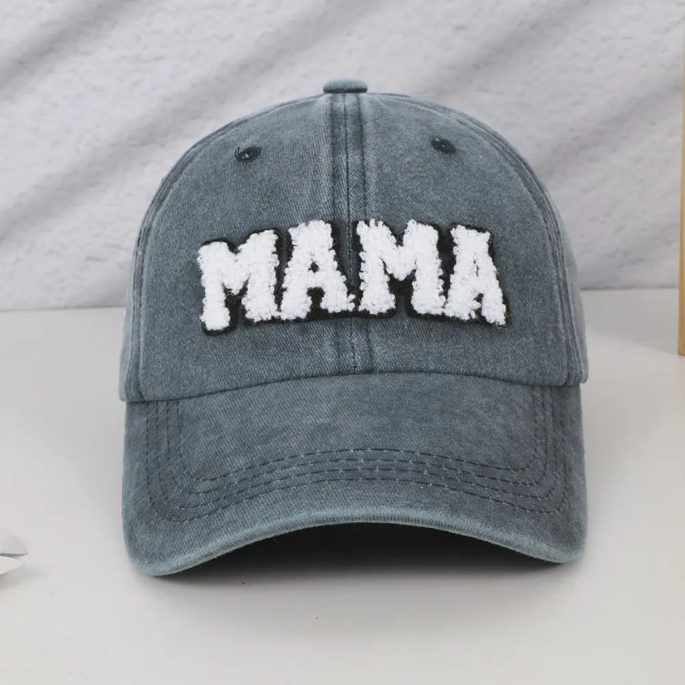 Monochrome Three-dimensional Letter Embroidery Adjustable Washable Distressed Vintage Casual Peaked Cap Baseball Cap Suitable For Outdoor Shopping And Sports Ac