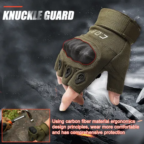 Tactical Gloves Army Military Men Gym Fitness Riding Half