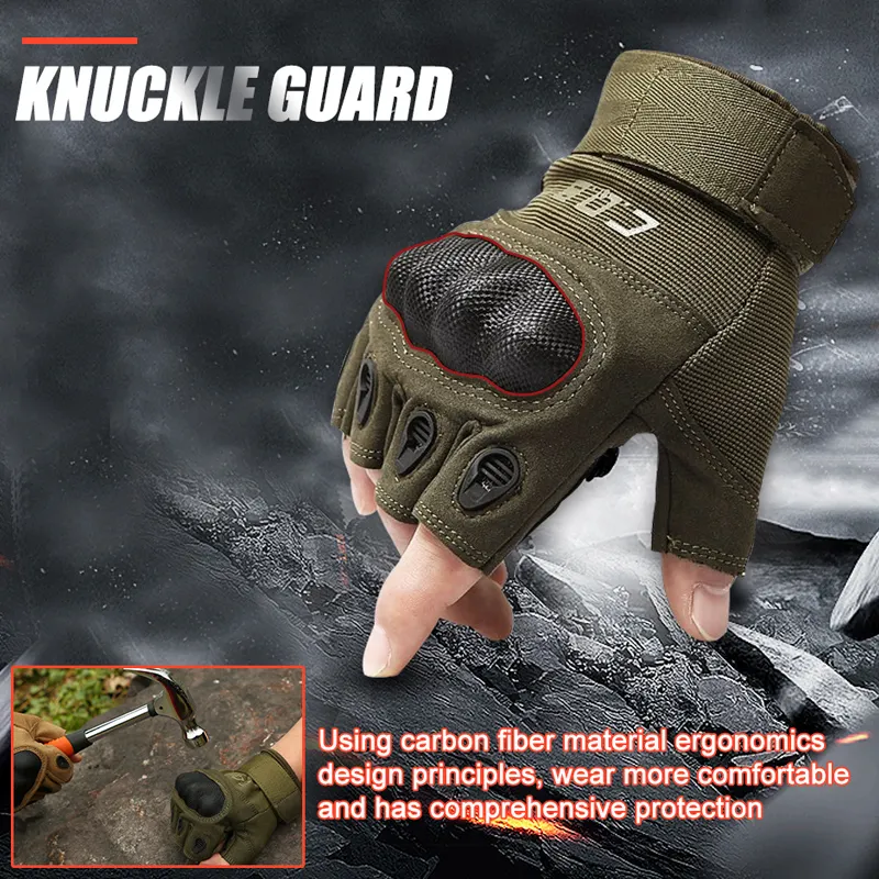 Tactical Gloves Army Military Men Gym Fitness Riding Half