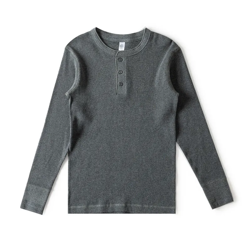 Pure Color Loose Long-sleeved T-shirt Casual Simple Bottoming Shirt - Dark Grey