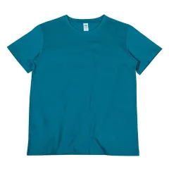 Casual Loose Round Neck Cotton Basic Short Sleeves - Bird Green - View 1