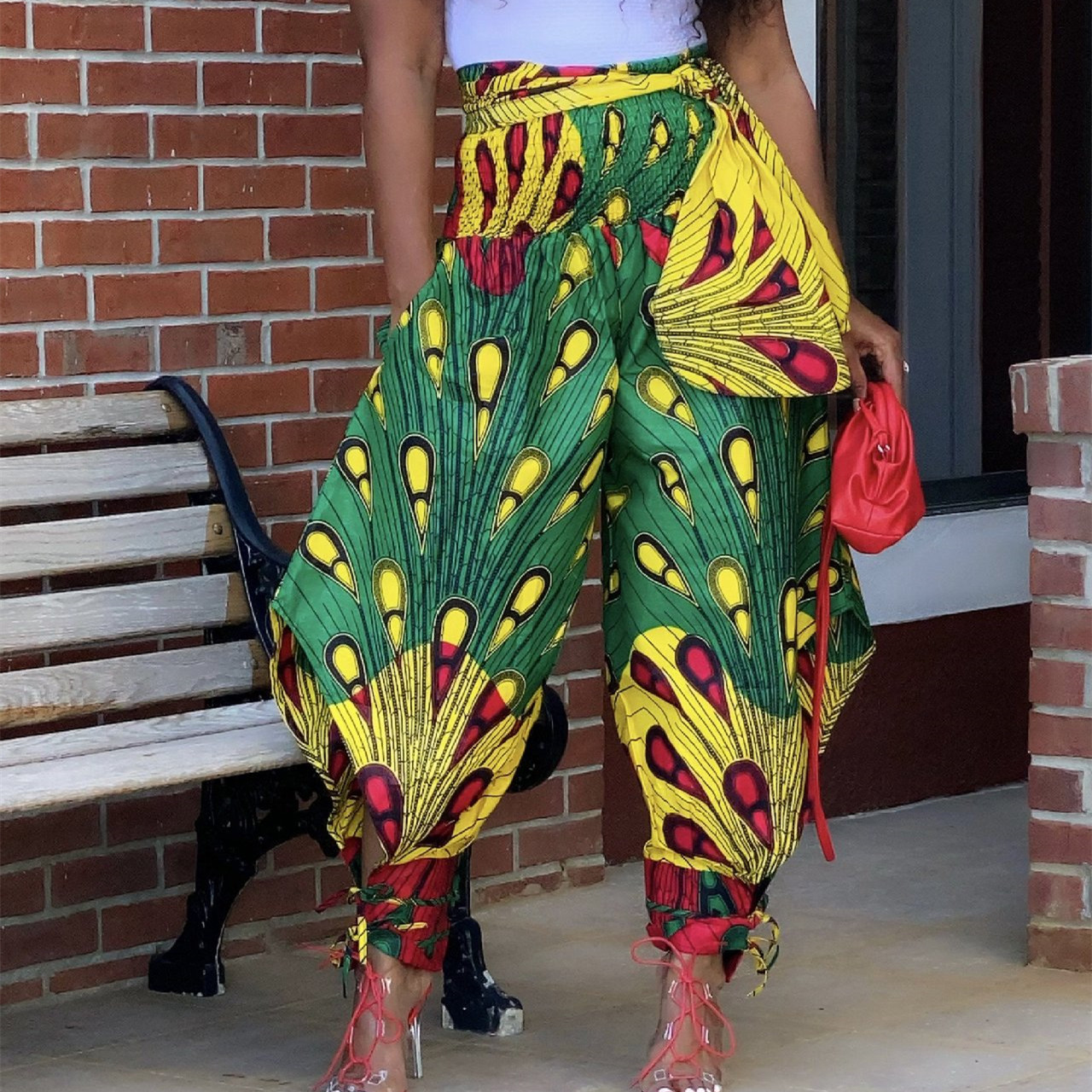 Women's New Positioning Print Wide Leg Casual Pants