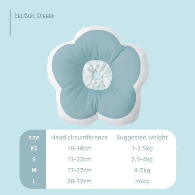 Cat Flower Cotton Neck Pet Collar Adjustable Anti Bite Surgery Cute Solar Flower Neck Cone Beauty Head Cover Blue - Shop at LoveMi