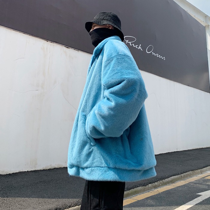 Men's Faux Rabbit Fur Coat Eco-friendly Fur