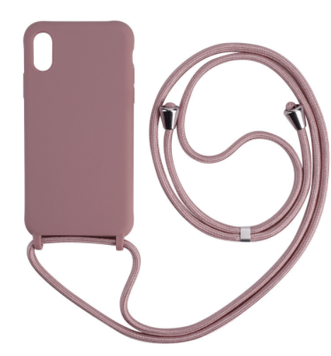 Compatible With Thick Skin Feel Lanyard Phone Case – Sand pink, Iphone14pro