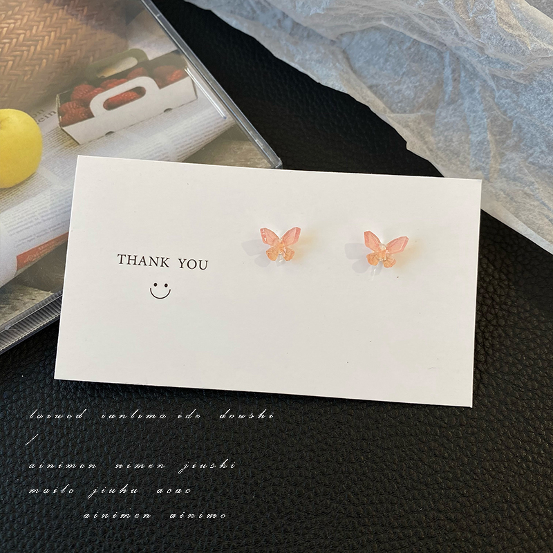 Women's Small And Simple Sterling Silver Butterfly Earrings