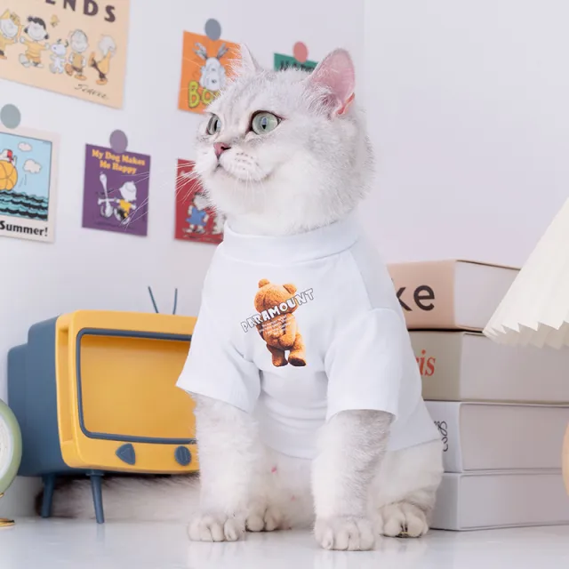 Summer Thin Anti hair Loss Clothes Pet White Tshirt - Shop at LoveMi