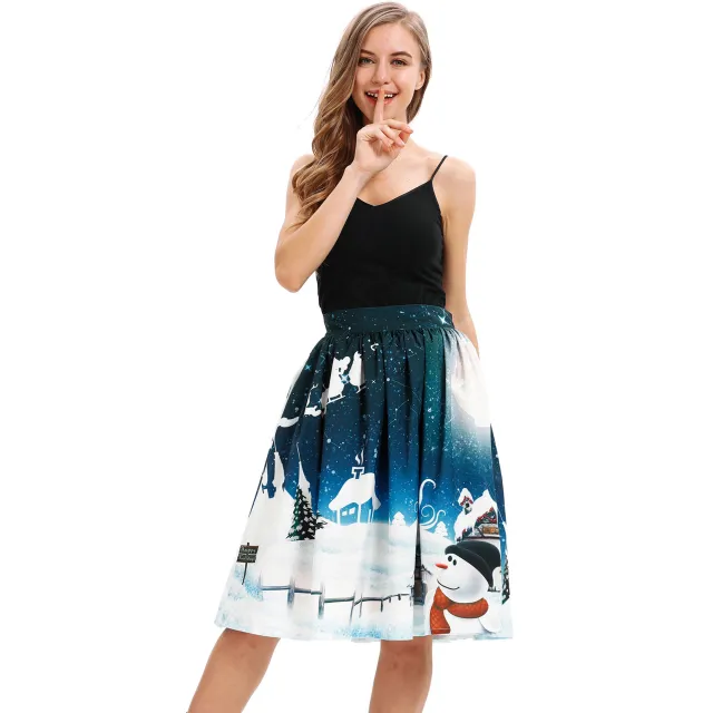 Christmas Deer Digital Print Women's Tutu Skirt Photo Color Xl - Shop at LoveMi