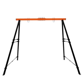 Swing Sets For B Ackyard, Swingset Outdoor For Kids, Toddler Porch Swing, Metal A-Frame Swing Stand For Indoor, A Dult B Ackyard Swing Frame, Easy To Assemble, Orange  Without Swin