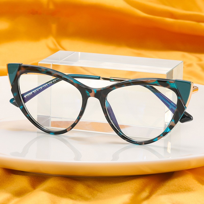 Title 10, Cat Eye Anti-blue Light Large Frame Slim Look O...