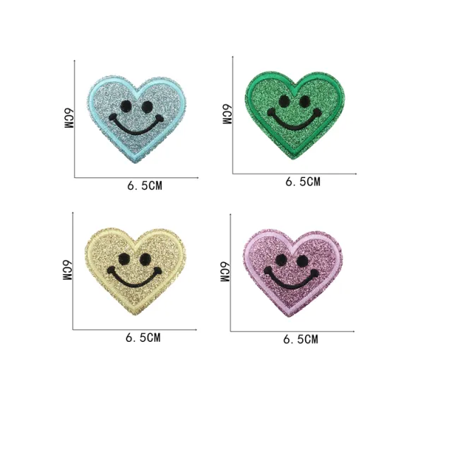 Starry Sky Embroidered Cloth Stickers Love Gree Computer Emboridery Label Ironing Patch Color Heart Shape 4Piece Set A - Shop at LoveMi