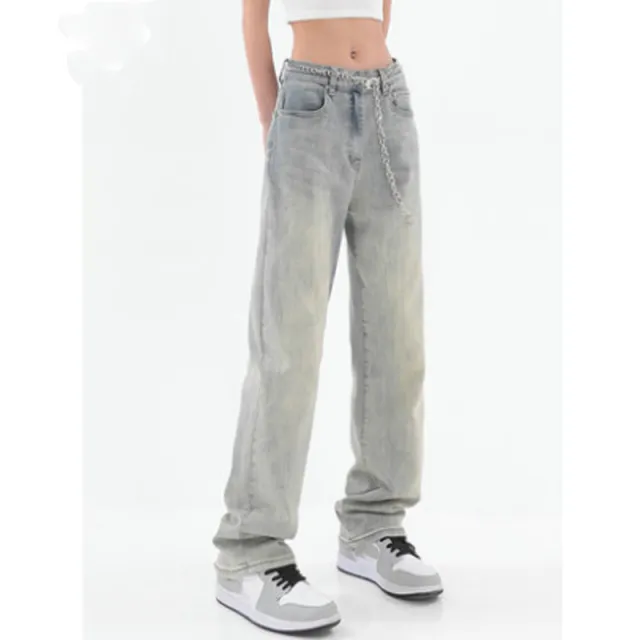 Women's Street Wash Distressed Casual Pants Yellow Mud - Shop at LoveMi