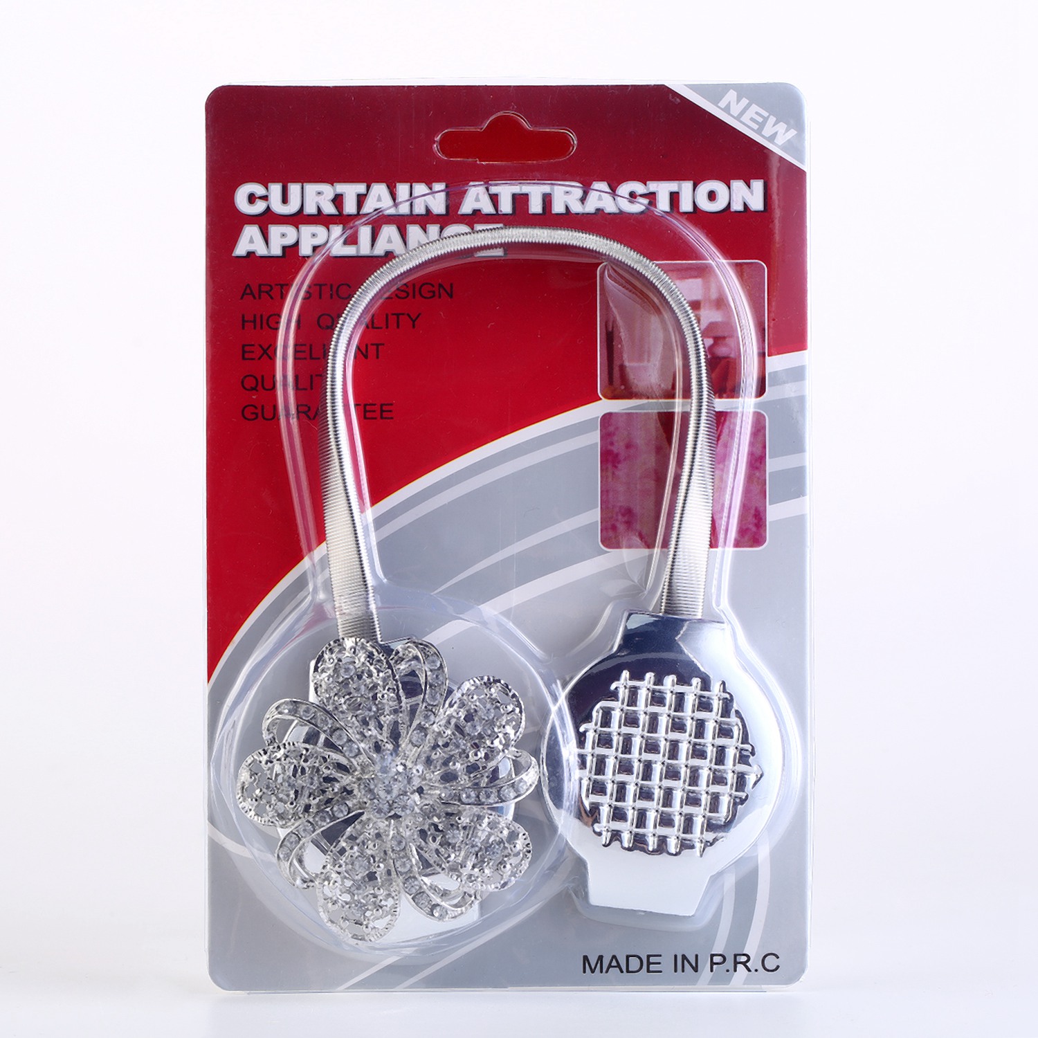 2 Packs Magnetic Curtain Tiebacks Extendable Floral Drape Holder Decorative Window Hangings Clip For Living Room Restaurant Apartment