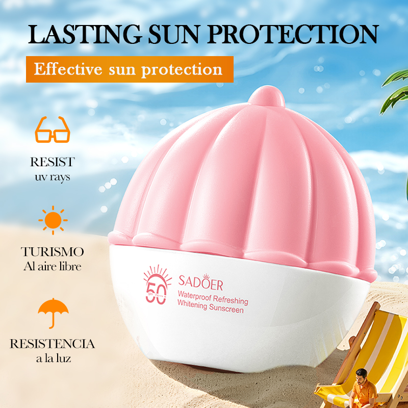SADOER Waterproof Refreshing Whitening Sunscreen Cream SPF50 60g — foto 6