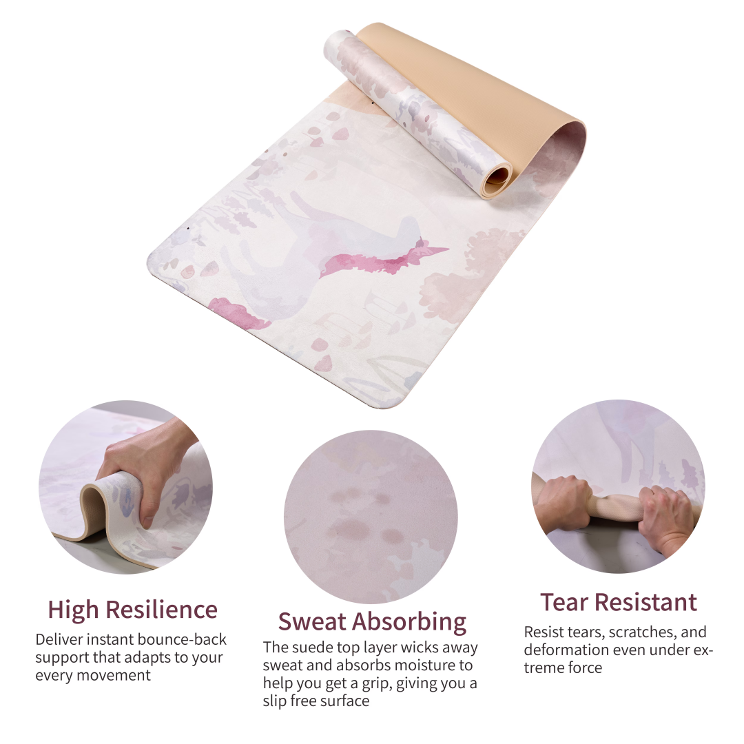 Yoga Mat, Exercise Yoga Mat Print With Non-Slip Design, Professional TPE Exericise Mat, 72 X 24 Multi-Purpose Workout Mat For Women, Pilates Fitness And Floor Exercises