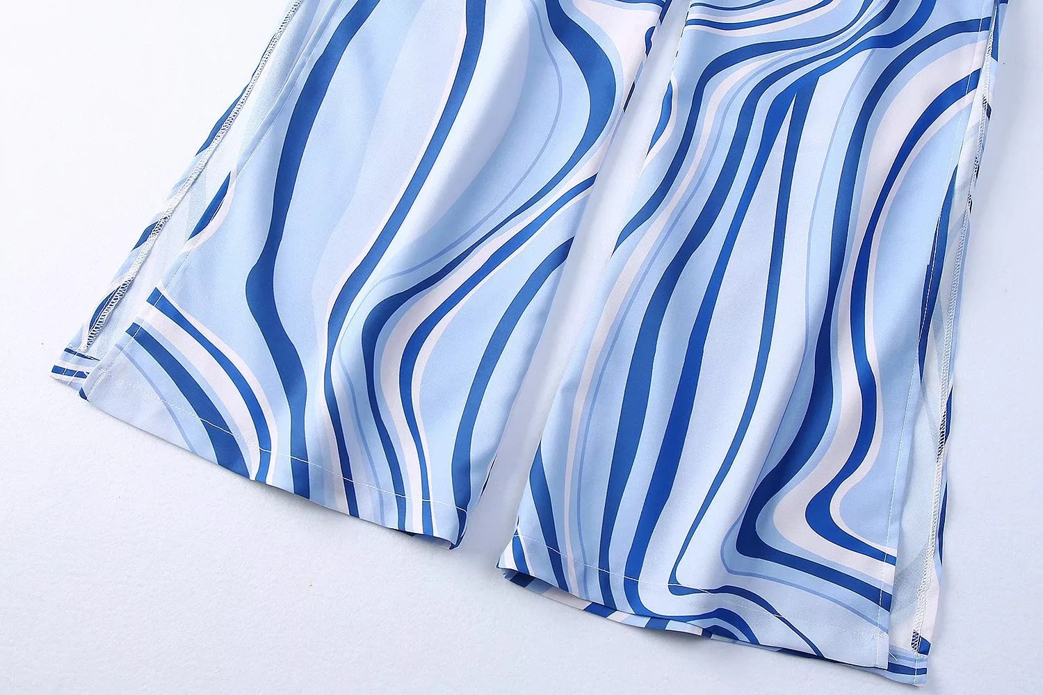 Suit Women's Printed Shirt Trousers Slit