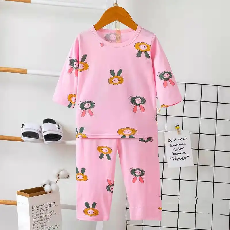 Boys And Girls Long Sleeve Trousers Print Set