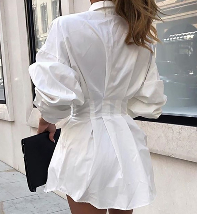 Women's Long Sleeve Lapel Single Breasted Solid Color Shirt