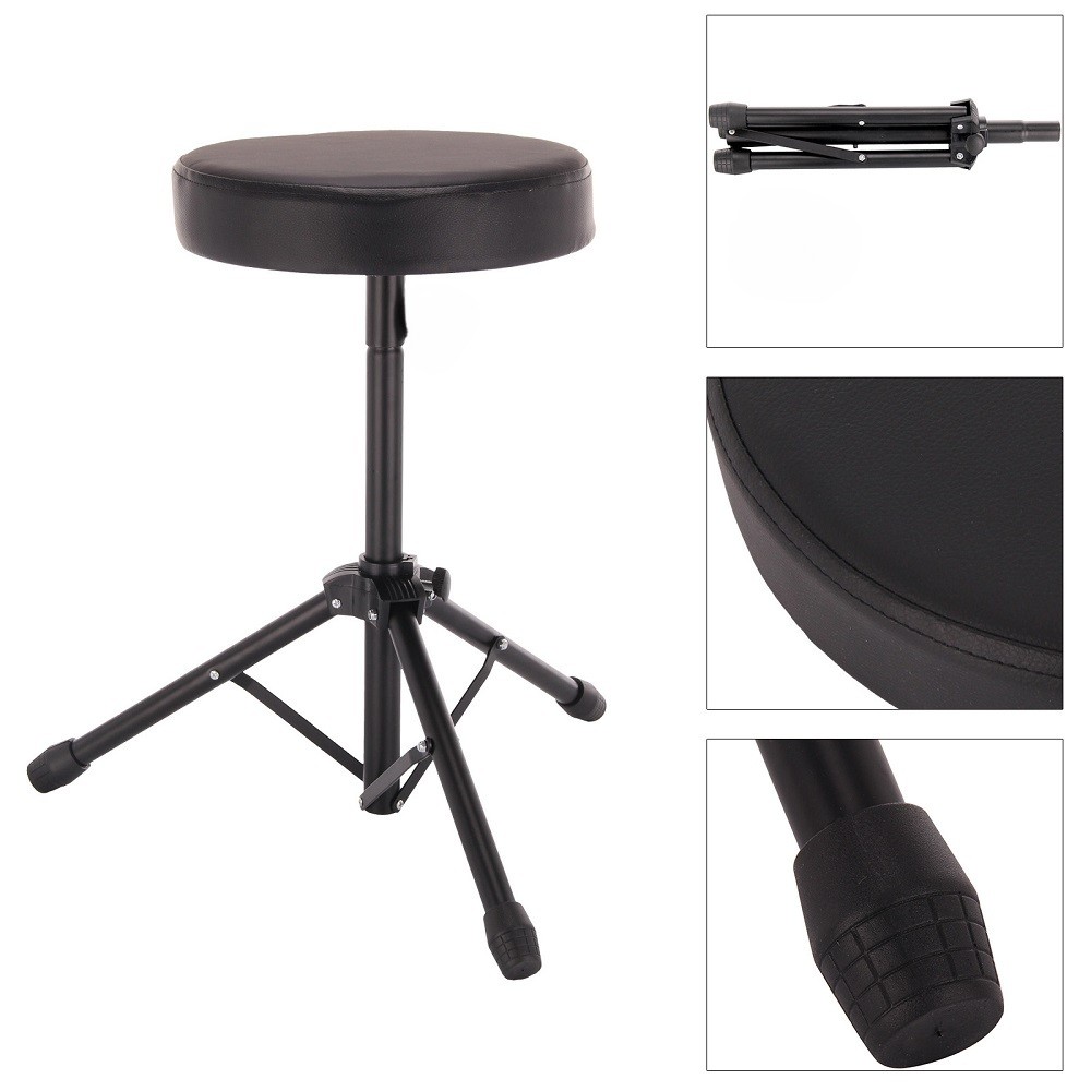 Adjustable Folding Music Guitar Keyboard Drum Stool Piano Chair Padded Seat — image 2