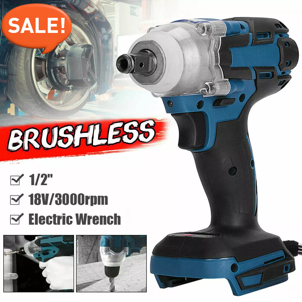1 2 Brushless Impact Wrench Rattle Gun Driver Power Tool For 18V Battery