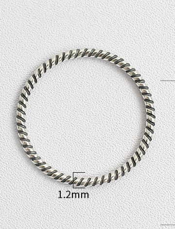 Title 6, Vintage 1,2 mm Drahtring aus Sterlingsilber. Ze...