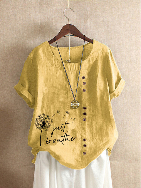 Title 3, New Summer Fashion Casual Print Vintage Round N...