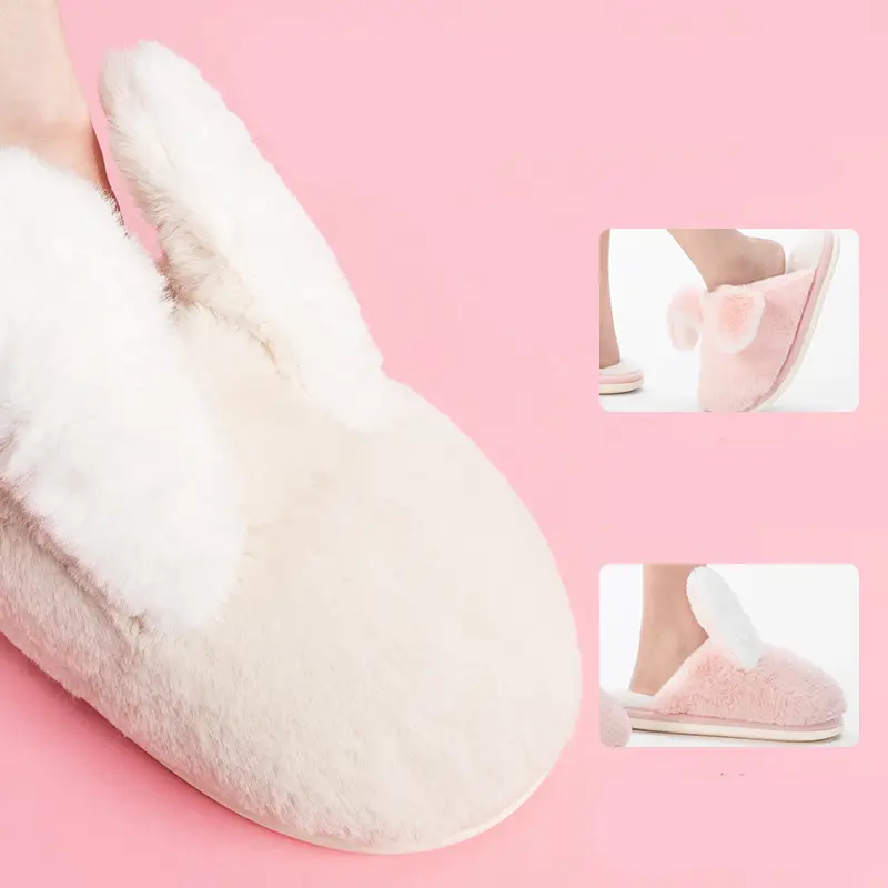 Women's Fashion Plush Rabbit Ears Slippers