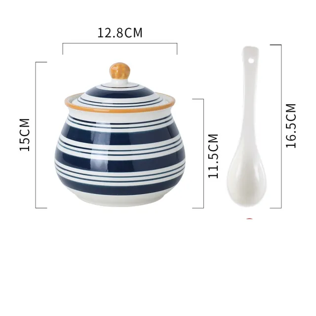 Household Kitchen Condiment Pot Ceramic Suit Oversize Wind Turbine - Shop at LoveMi