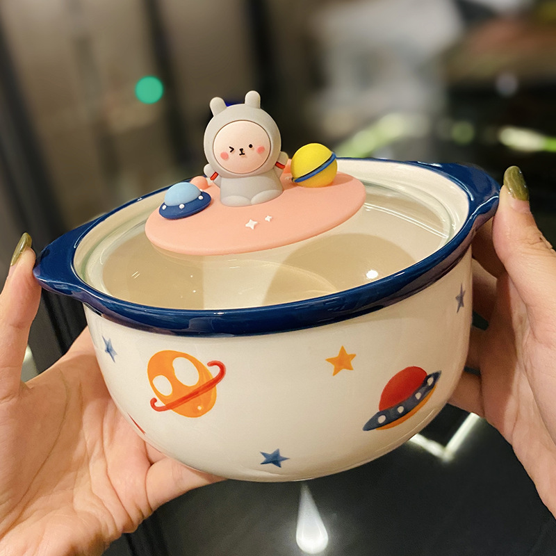 Korean Version Of Ins Wind Microwave Oven Ceramic Instant Noodle Bowl