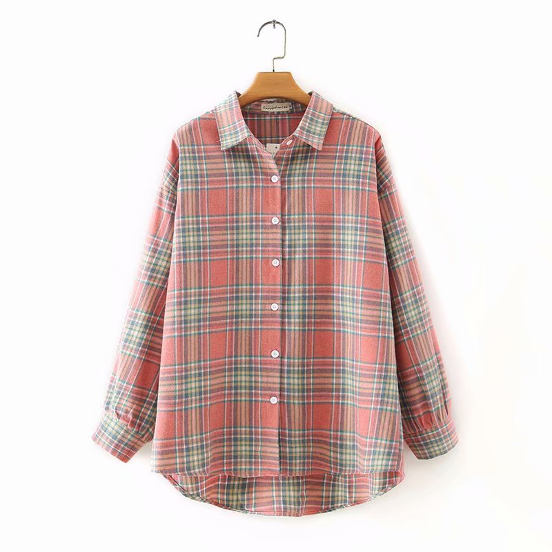 Title 8, Large Retro Long-sleeved Plaid Shirt