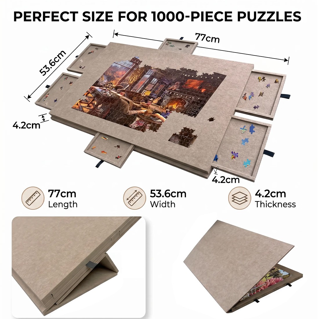 Felt Jigsaw Puzzle Board Puzzle Storage Table W 6 Slid