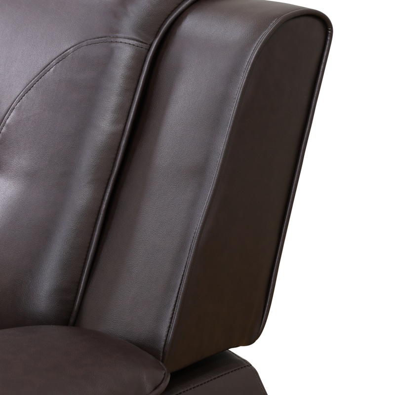 Pickup Only--Brown Breathable Leather Living Room 3-Piece Sofa Set