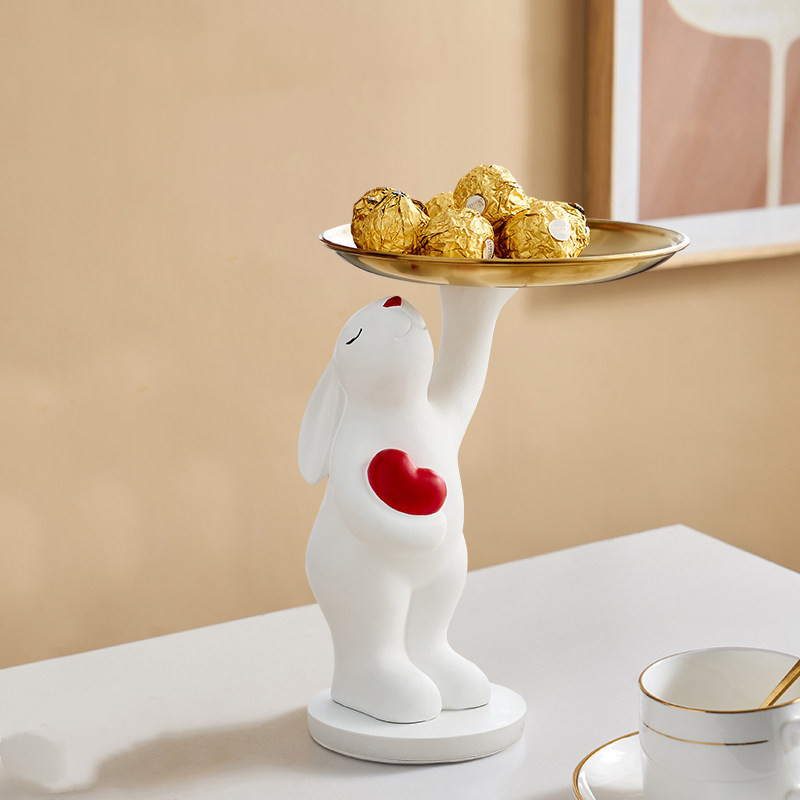 White hug bunny tray