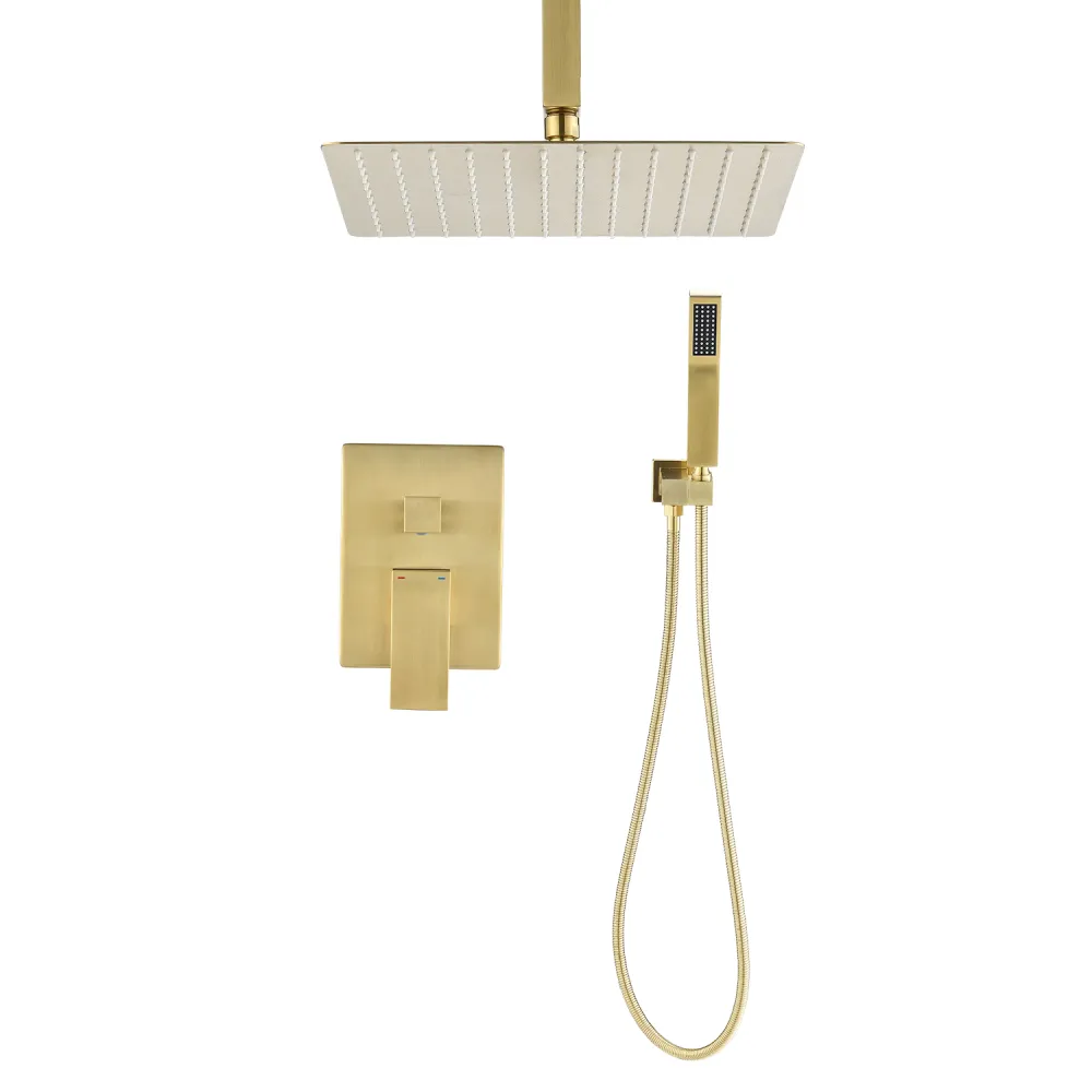 Ceiling Mounted Shower System Combination Set, With Handheld And Shower Head
