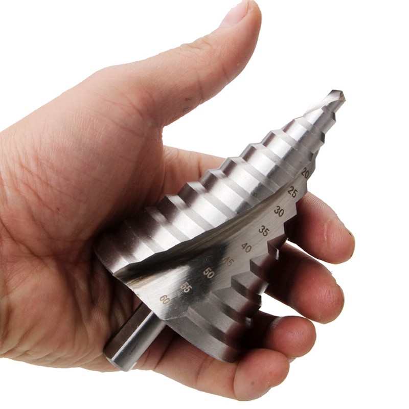 6-60mm HSS Large Spiral Step Cone Drill Bit For Metal And Wood Hole Cutter Tool